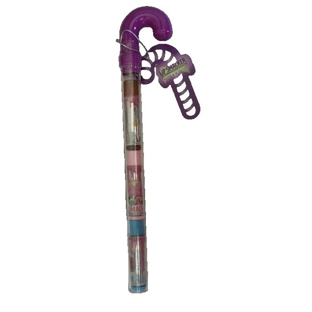 Lip Smacker Trio 3 Pack Lip Balm Purple Candy Cane Holiday Limited Edition